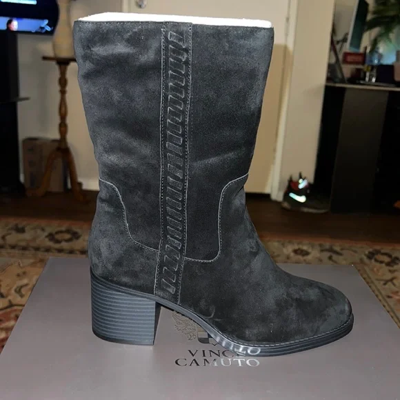 Vince Camuto Shoes Vince Camuto Mid Calf Black Suede Booties